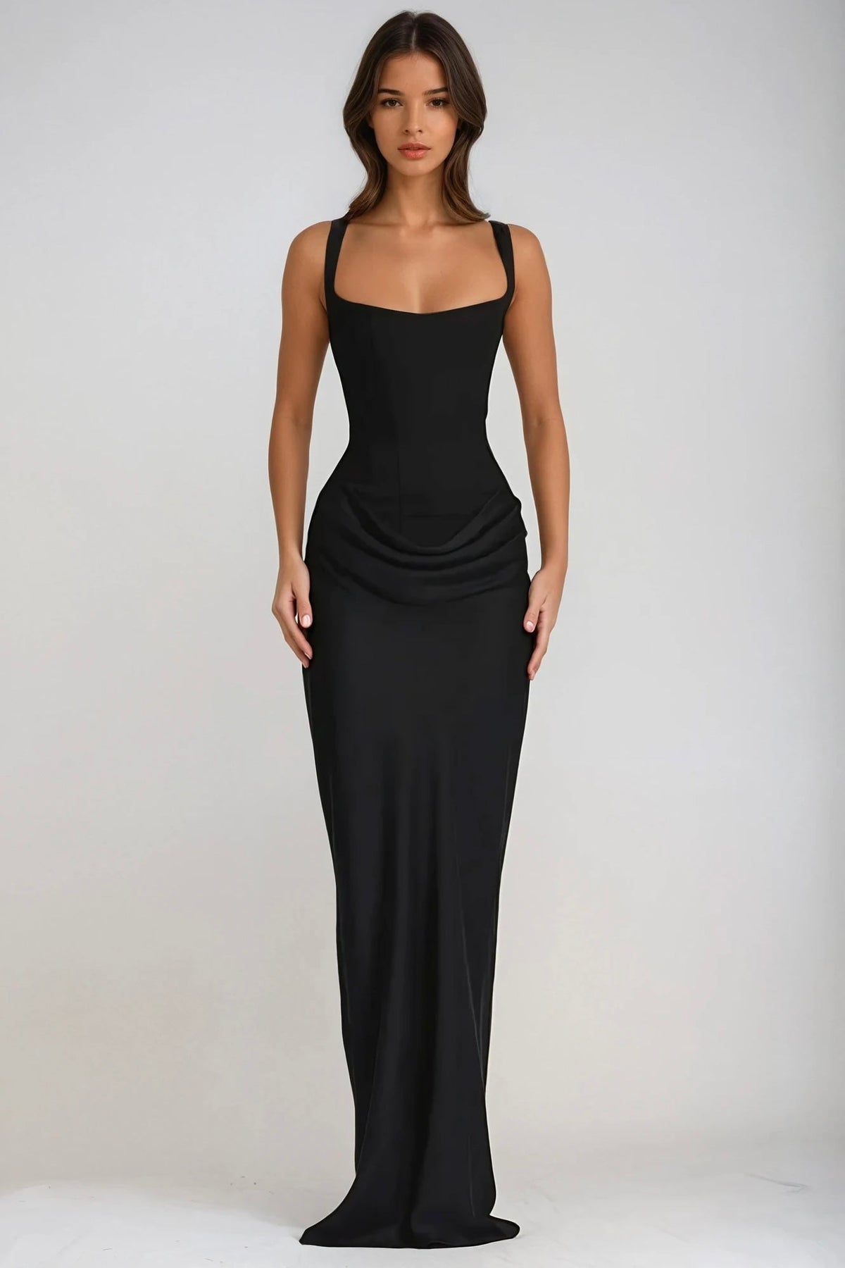 Indy Bodycon Maxi-Jurk - Zwart