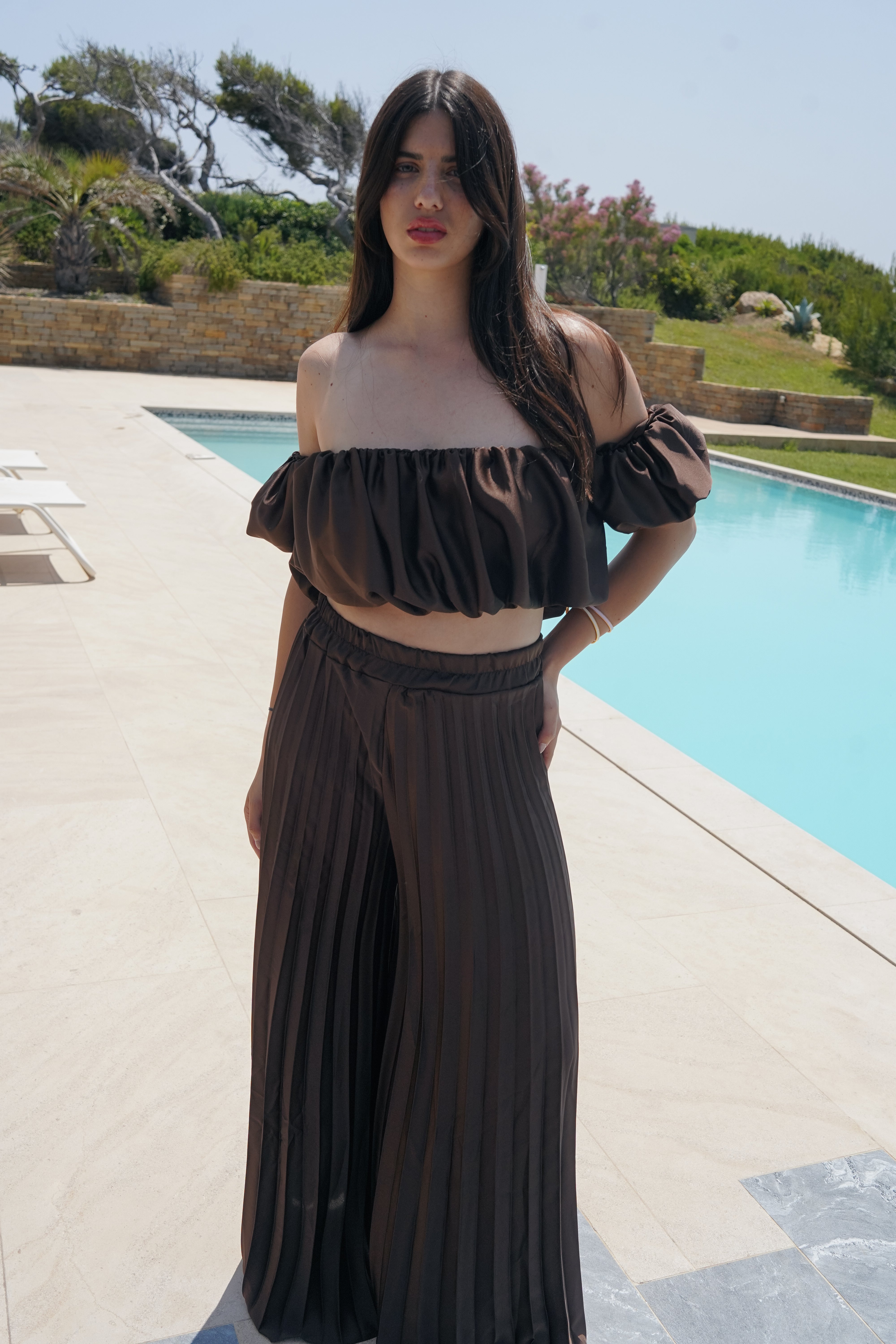 YunaWear | Satijnen Plissé Set