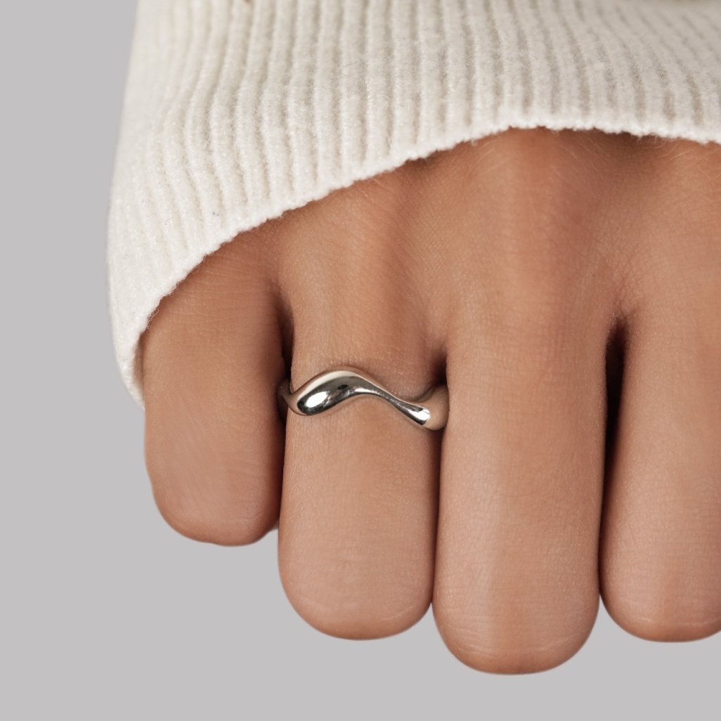 Van Laren| Verstelbare Zilveren Wave Ring