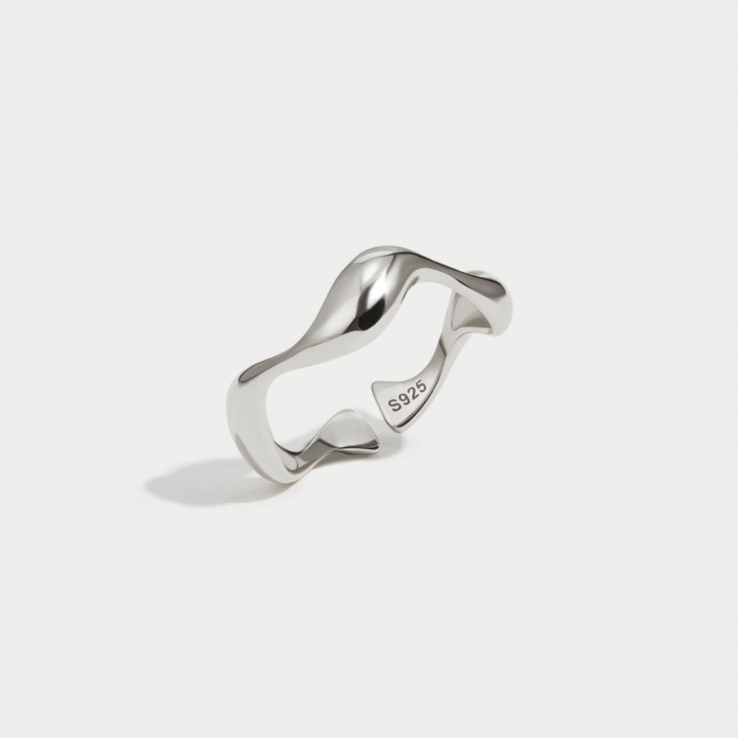 Van Laren| Verstelbare Zilveren Wave Ring