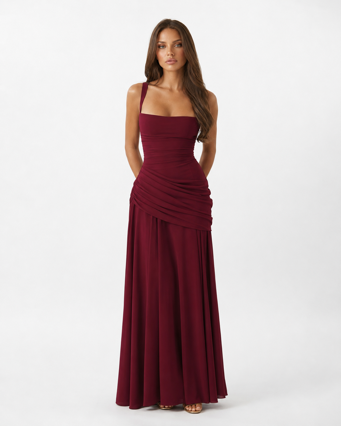 Destiny Maxi-Jurk - Bordeaux rood