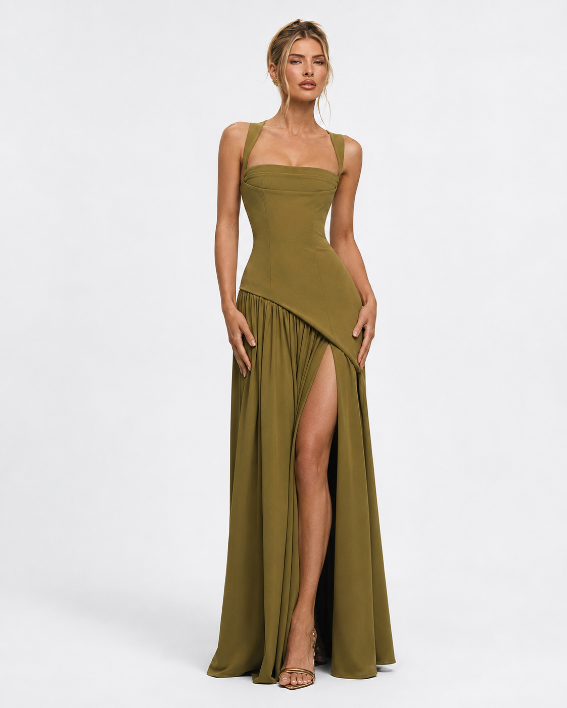 Lolita Maxi-Jurk - Olijf groen