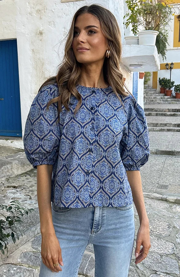 YunaWear | Abbey Blouse met Pofmouwen