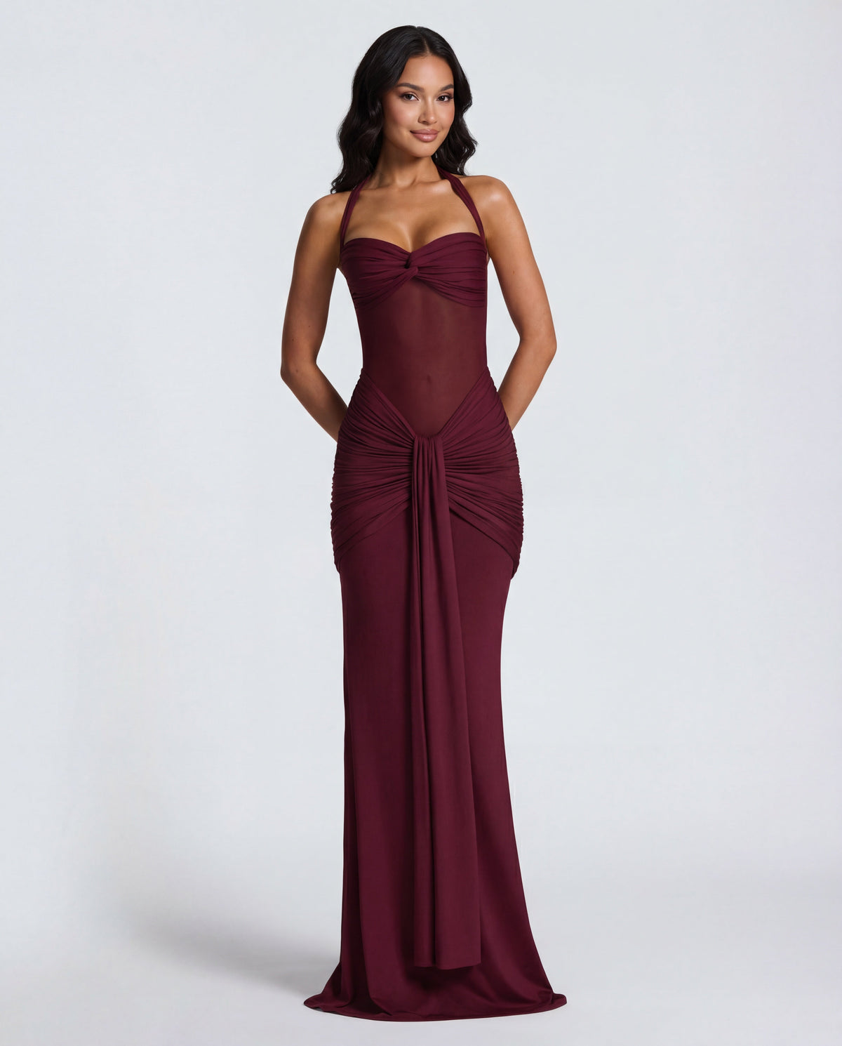 Evana Maxi-Jurk - Kersenrood