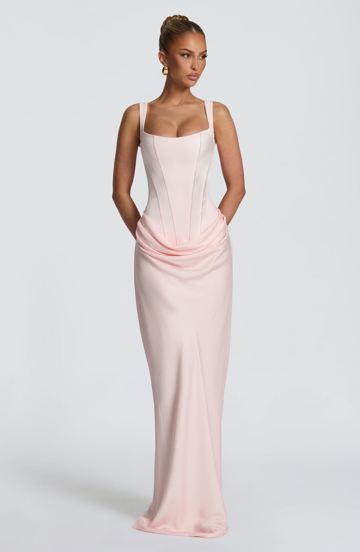 Indy Bodycon Maxi-Jurk - Licht Roze