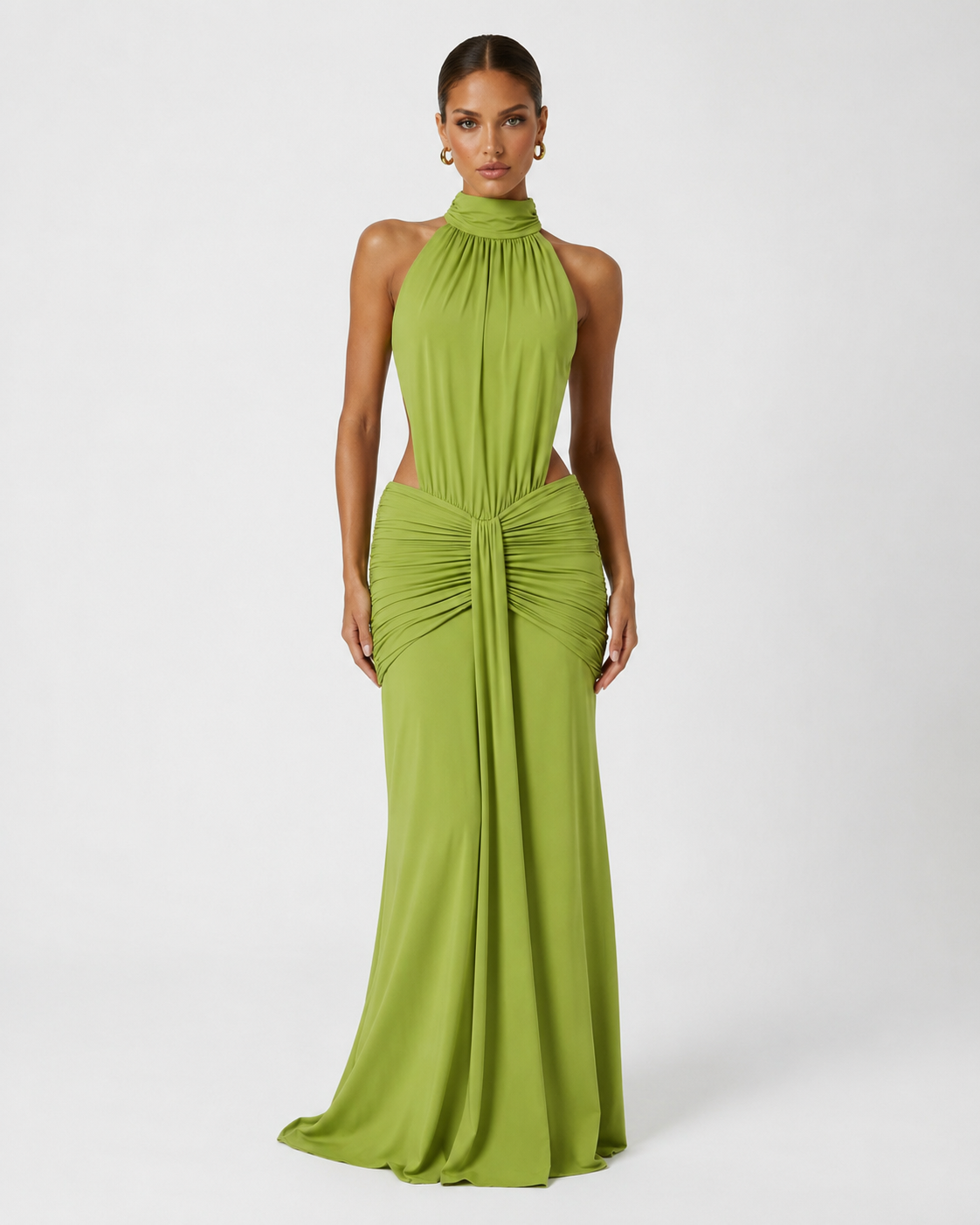 Josephine Maxi-Jurk - Olijf groen