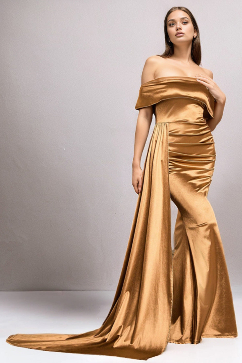 YunaWear | Amalia Off-Shoulder Zijdeglans Jurk