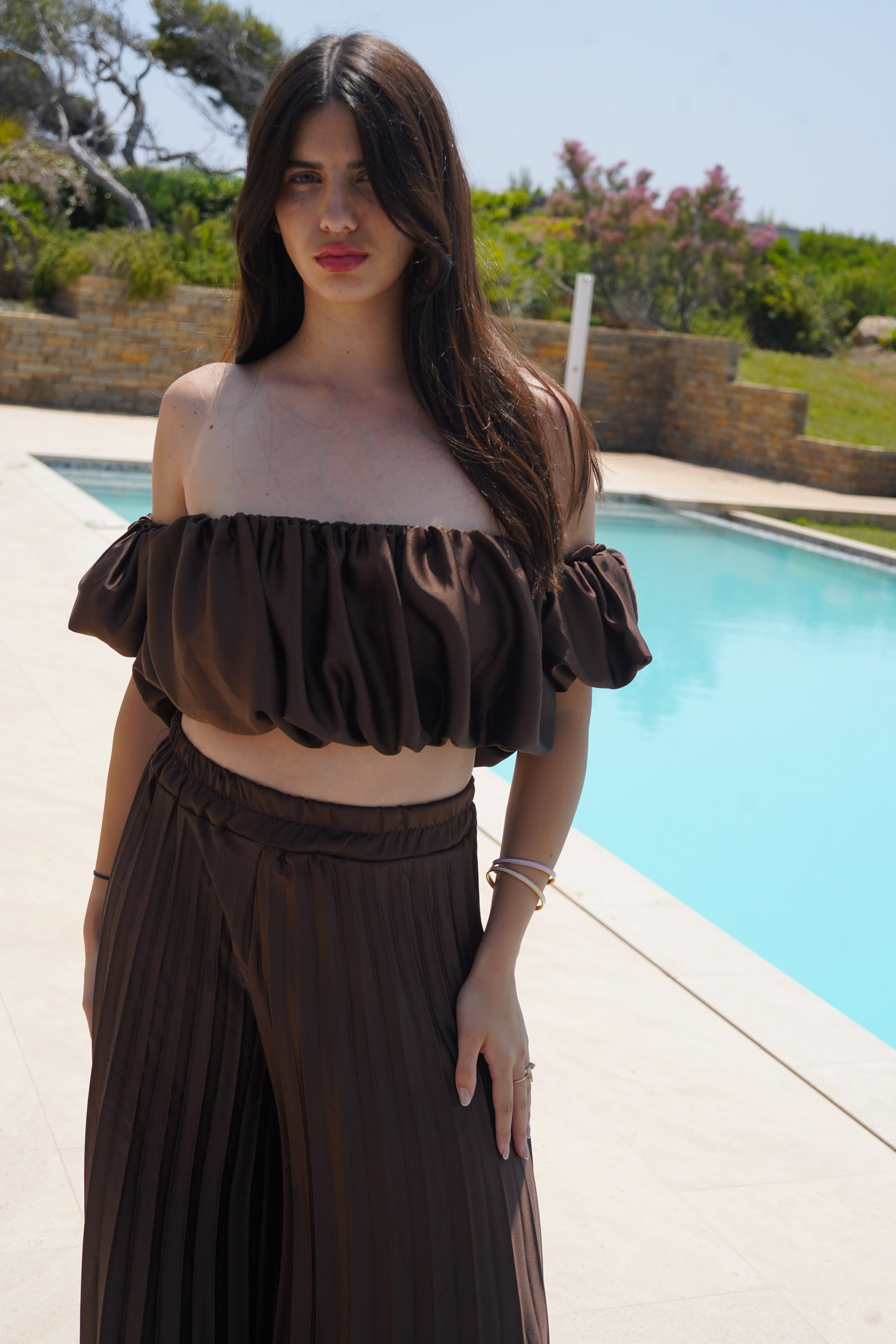 YunaWear | Satijnen Plissé Set