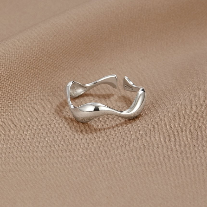 Van Laren| Verstelbare Zilveren Wave Ring