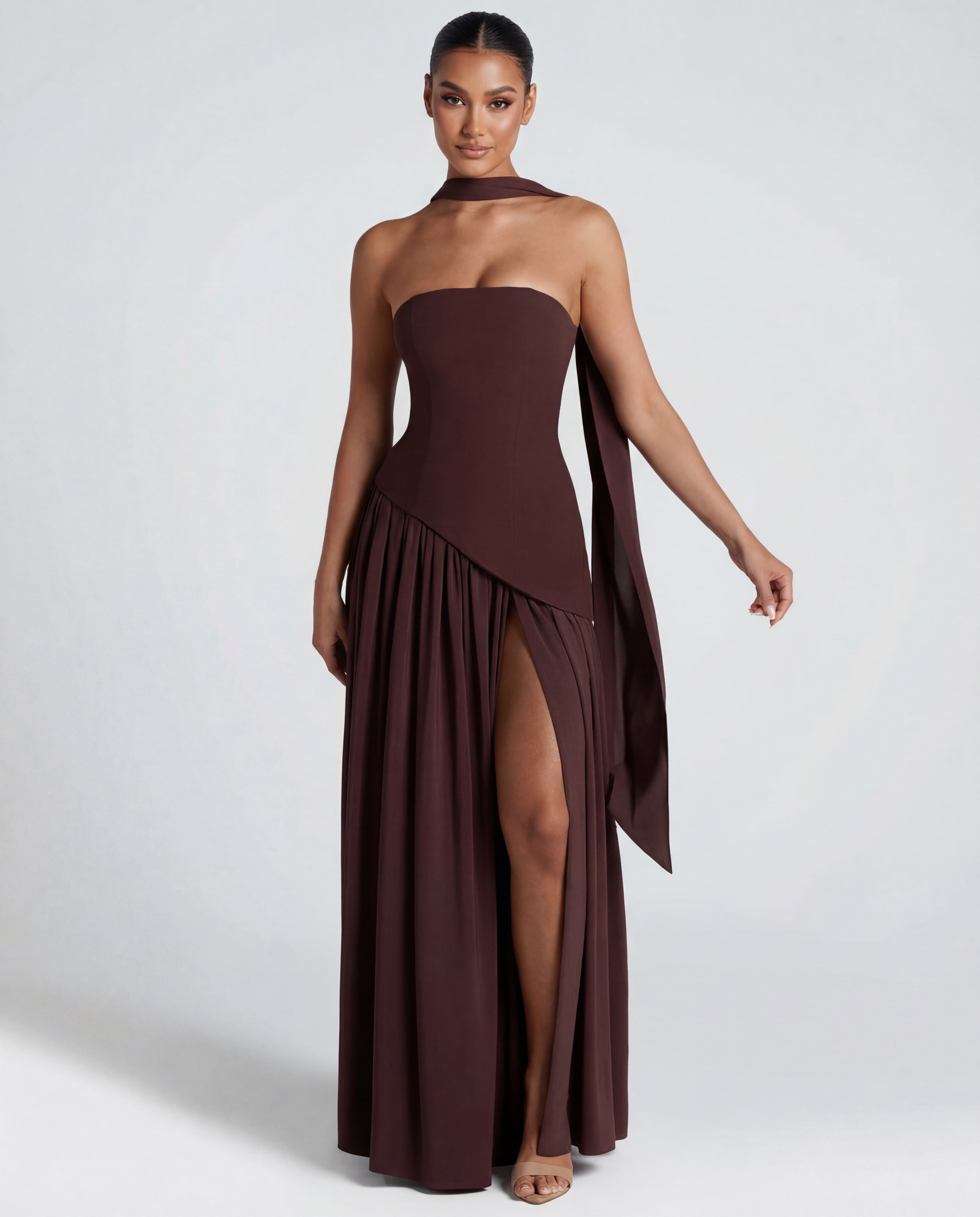 Twilight Bloom Jurk - Donker rood