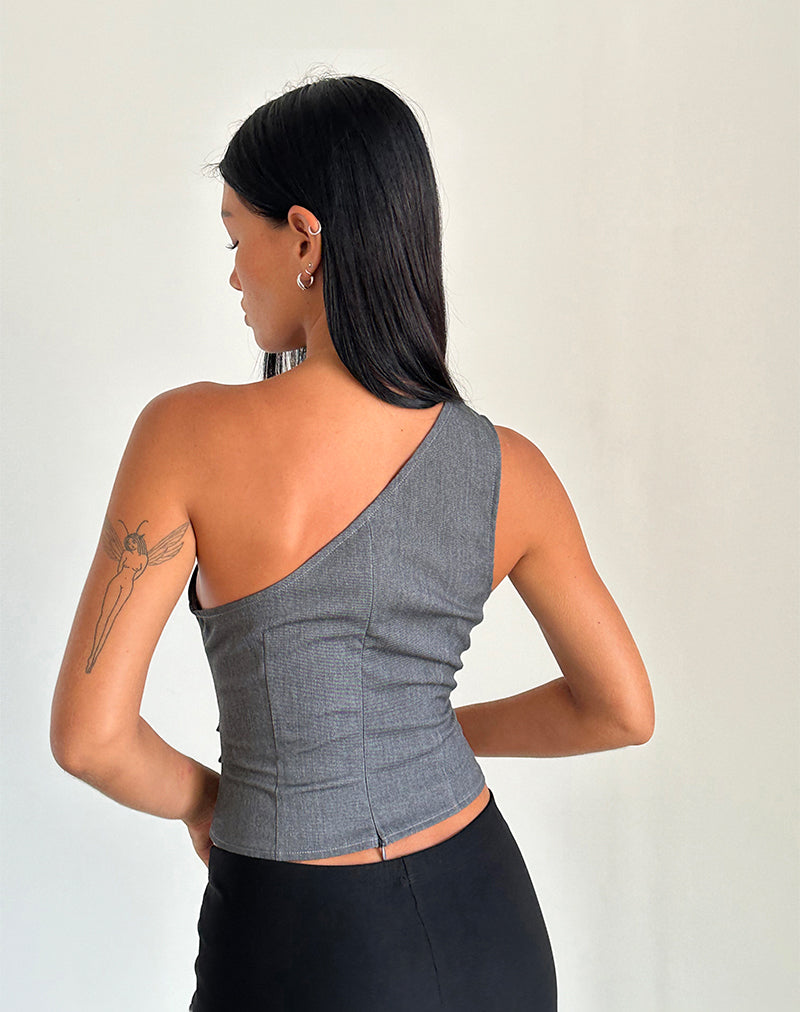 YunaWear | One-Shoulder Top met Tailleband