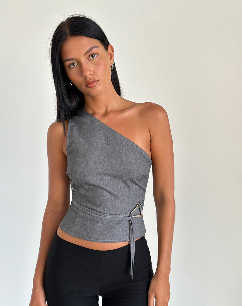 YunaWear | One-Shoulder Top met Tailleband
