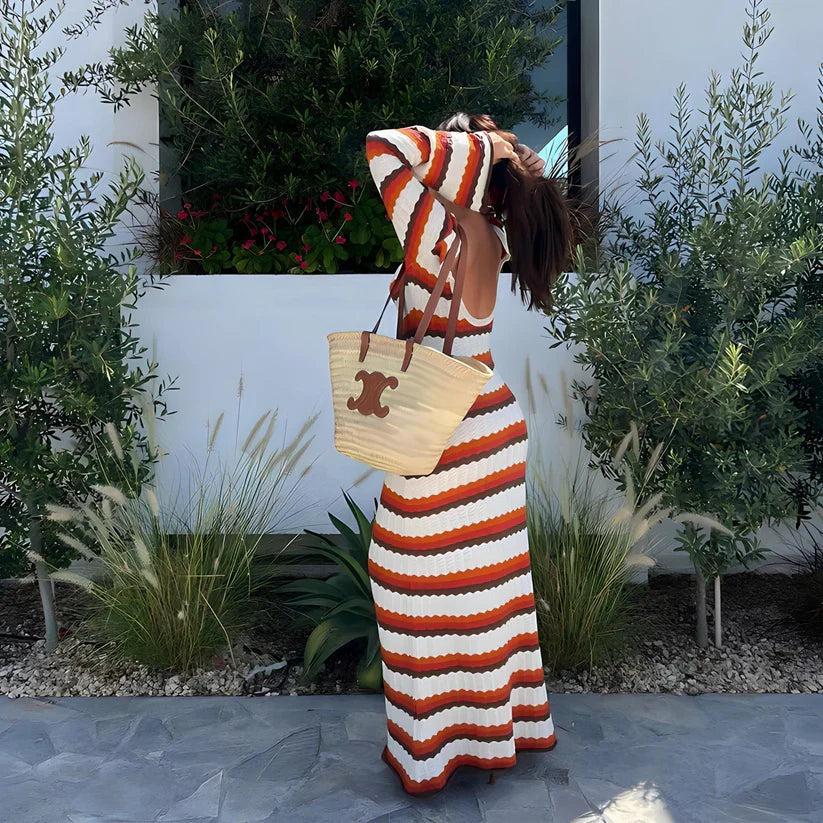 YunaWear | Gebreide Maxi Streepjurk